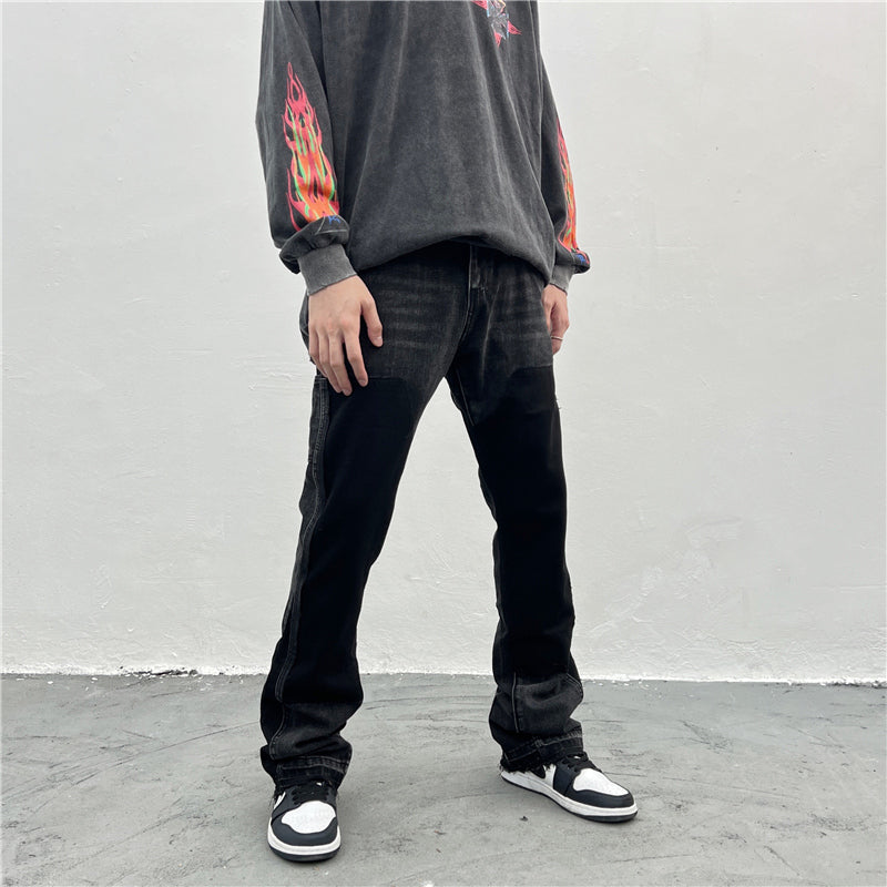 Calças masculinas estilo High Street Retro Vintage Vibe com micro chifres - O Retalho