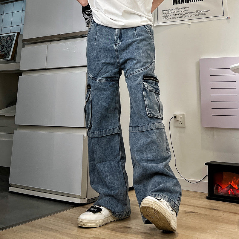Jeans com franjas estilo hip hop para homens - O Retalho