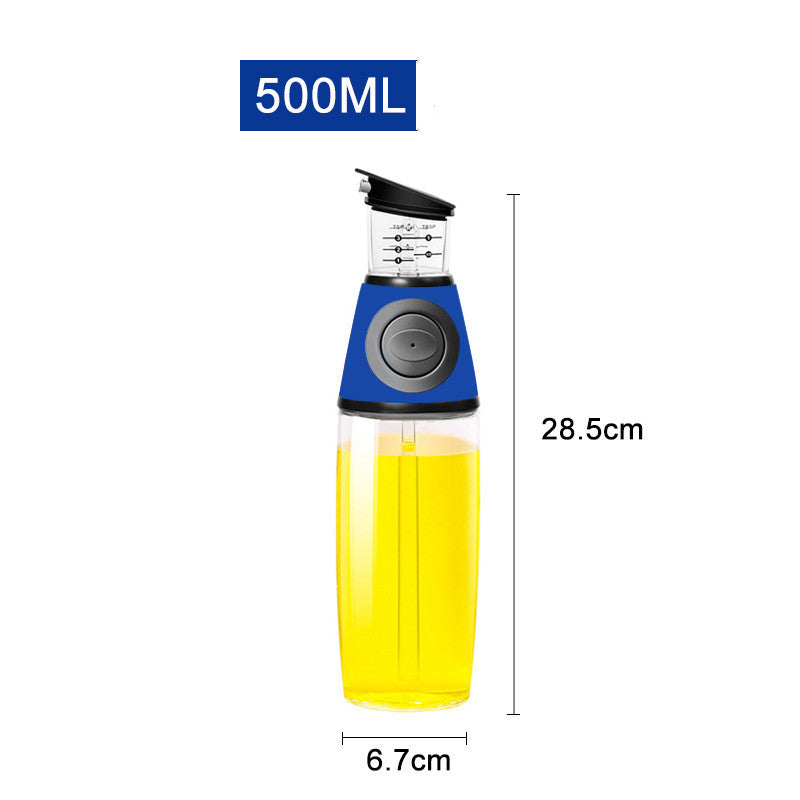 Garrafa de Vidro Medidora de 500ml - Garrafa de Óleo e Molho de Soja para Utensílios de Cozinha - O Retalho