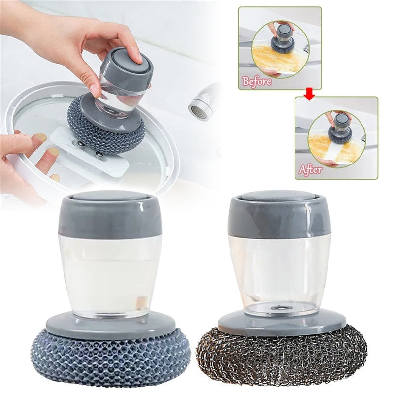 Escova de Limpeza com Dispensador de Sabão para Cozinha