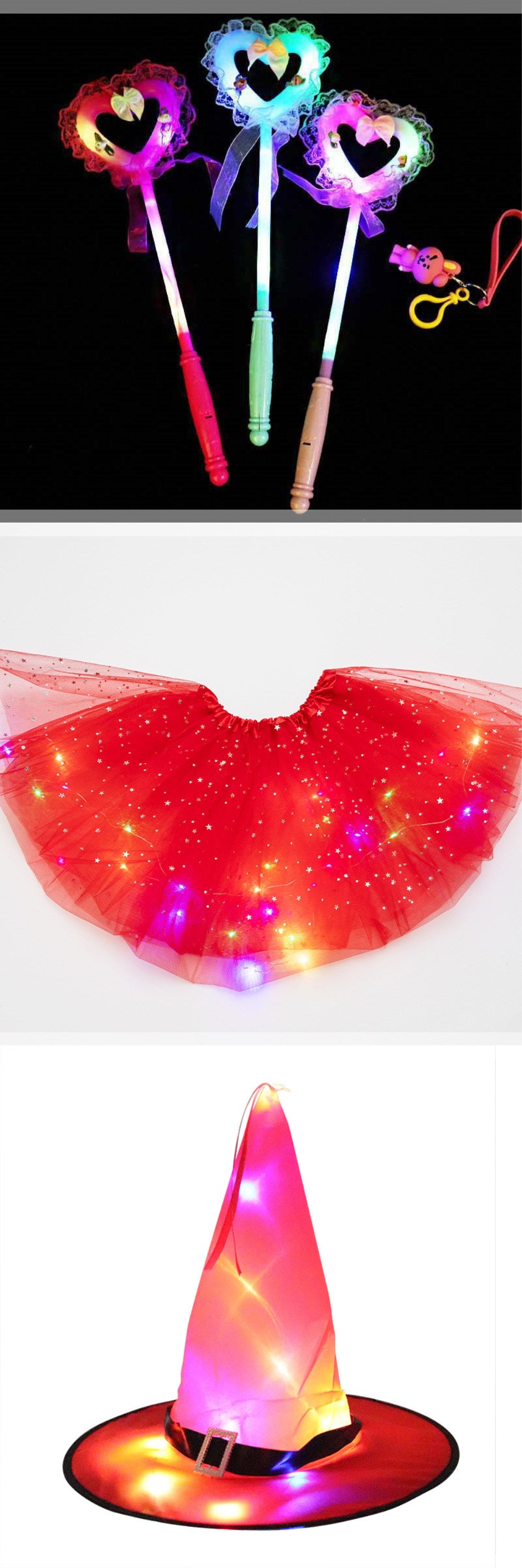Magical & Luminous LED Princess Halloween Tutu Skirt Sequins Shiny Skirt - O Retalho