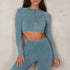 Conjunto de Roupas de Yoga em Denim sem Costura - Conforto e Estilo - O Retalho