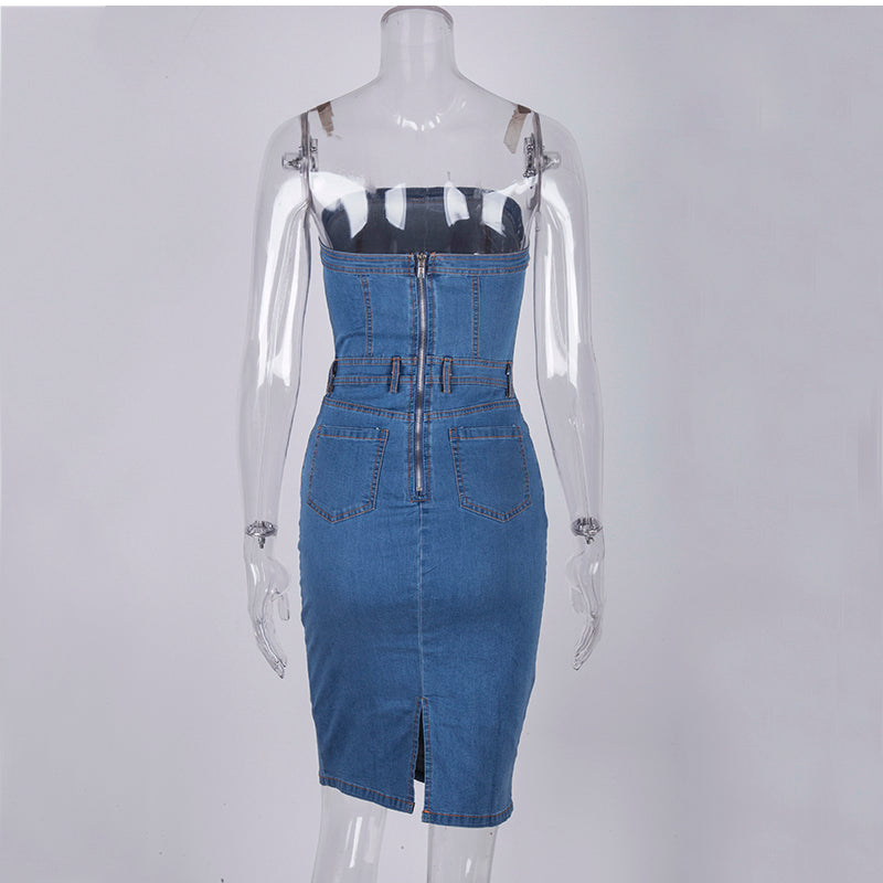 Tube top denim skirt - O Retalho