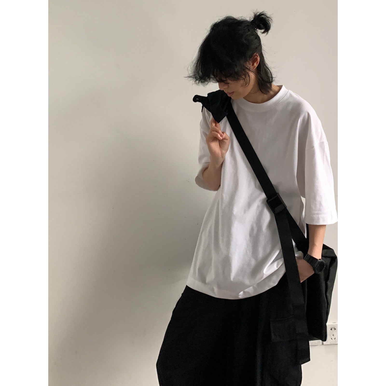Camiseta masculina casual solta de manga curta - O Retalho