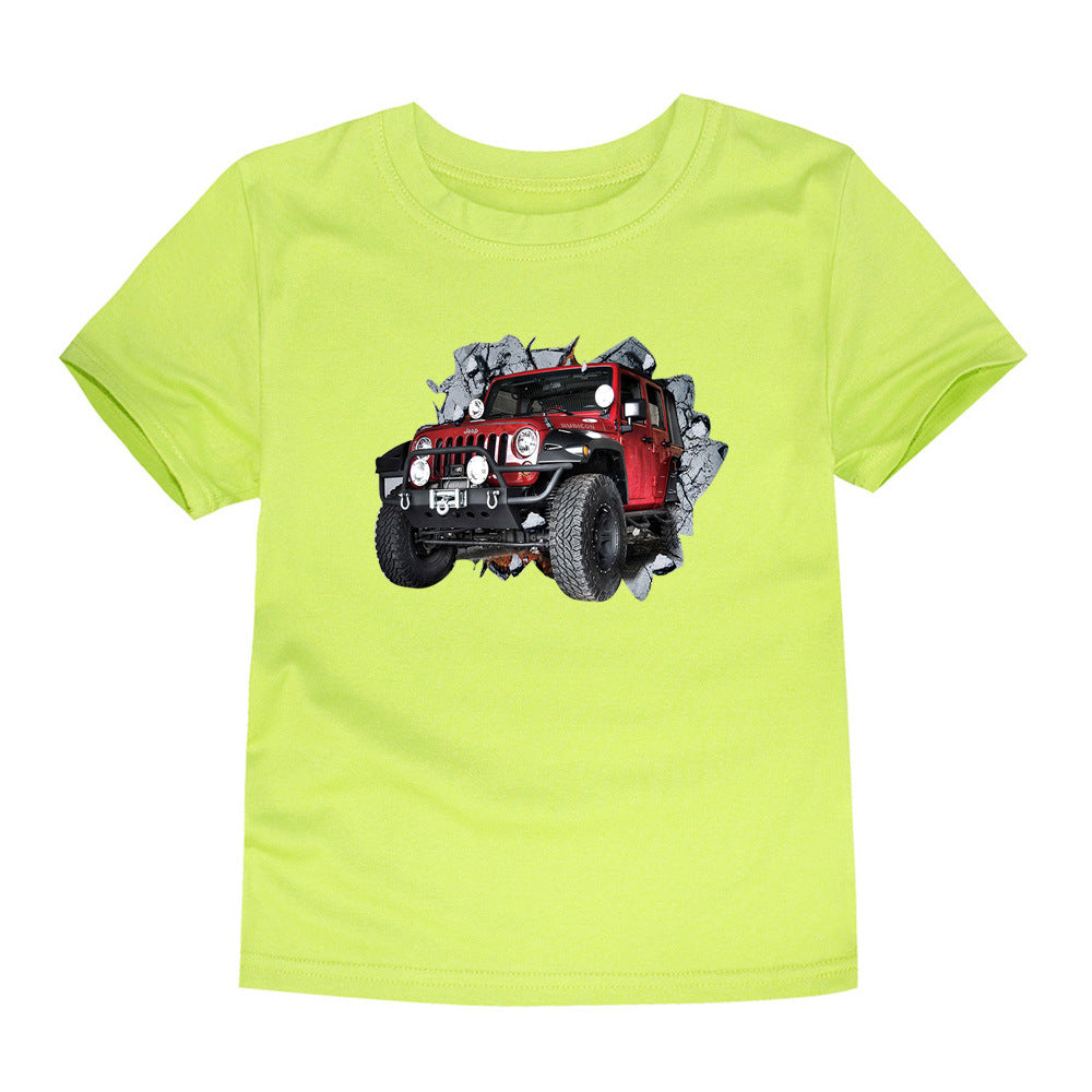 Camiseta De Algodão De Manga Curta Para Meninos E Meninas - O Retalho