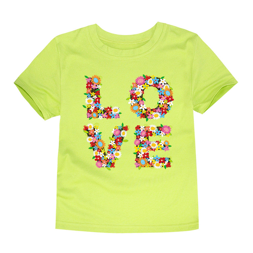 Camiseta infantil com estampa de letras - O Retalho