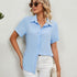 camisa casual com decote em V - O Retalho