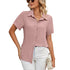 camisa casual com decote em V - O Retalho
