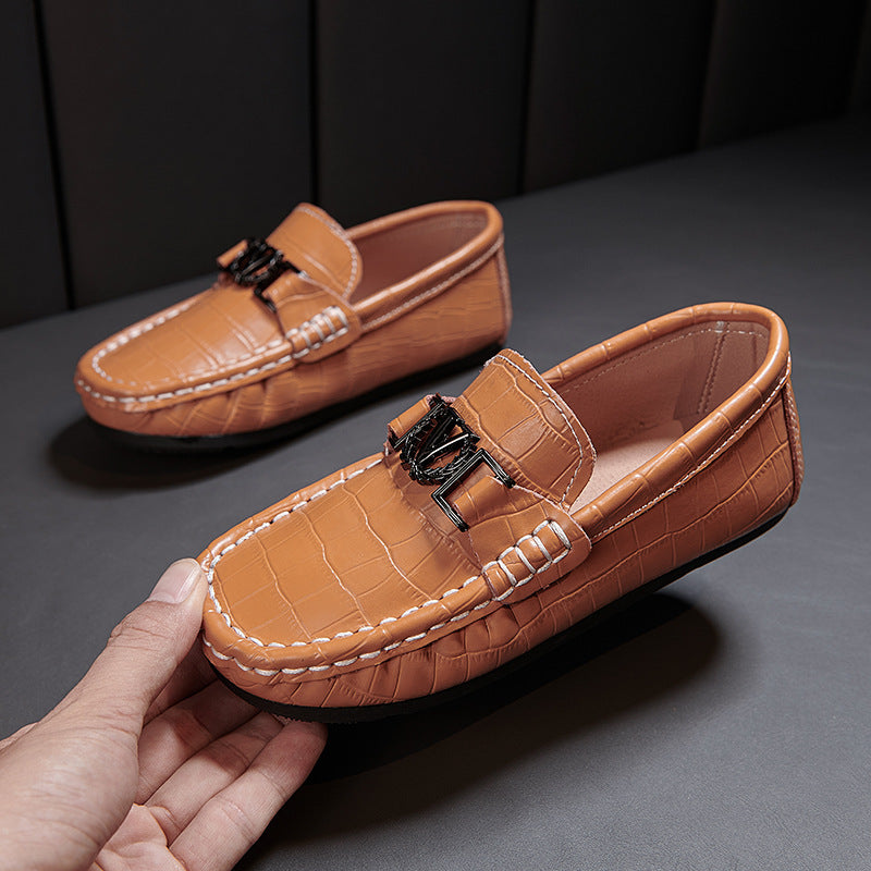 Sapatos Infantis Peas - Sapatos de Couro Deslizantes para Crianças - O Retalho