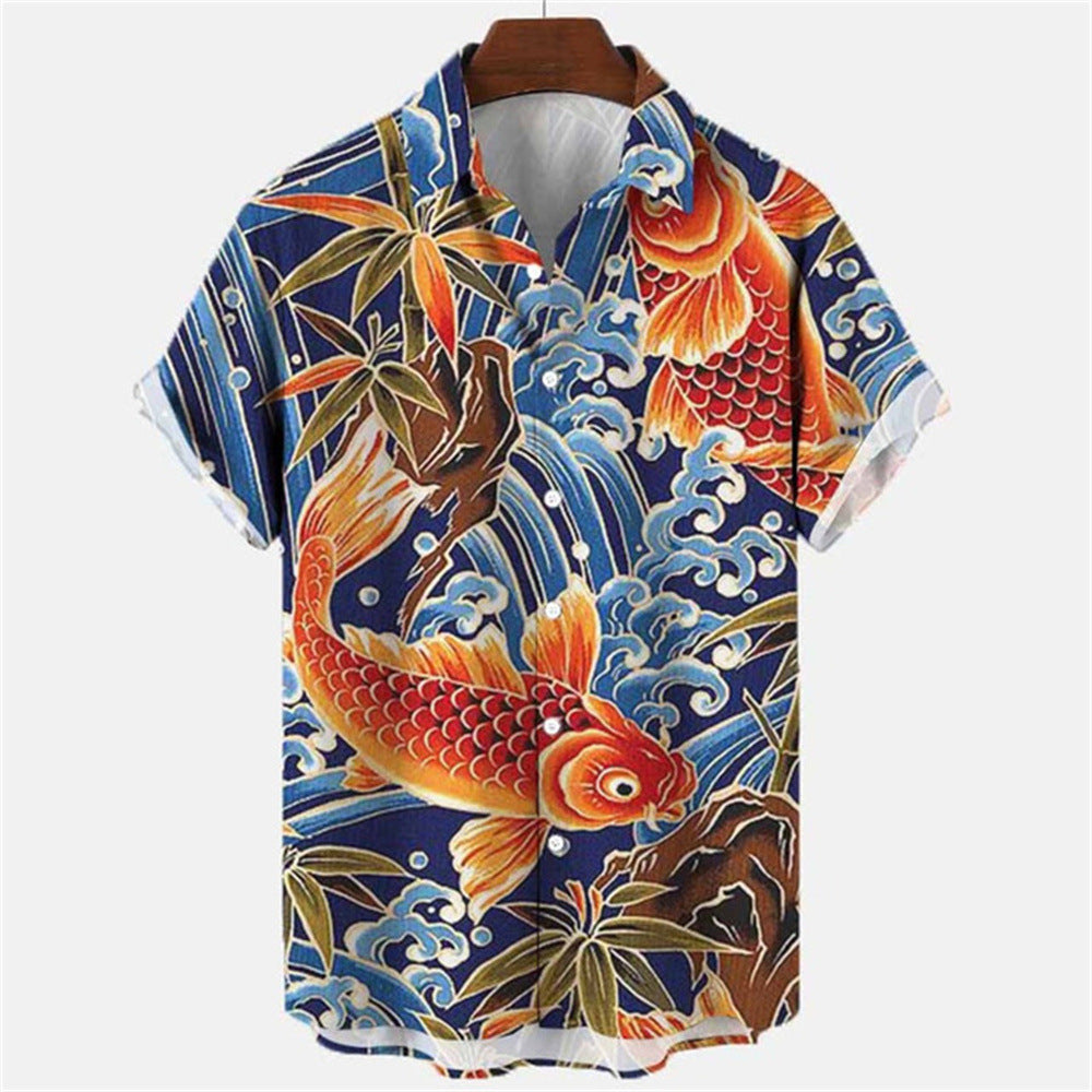🌑Camisa Havaiana Animal Retro Mito 3D - O Retalho