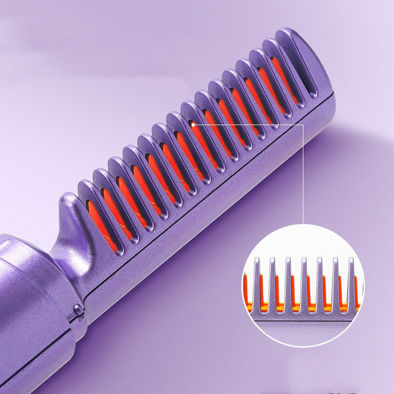 Professional Wireless Hair Straightener Curler Comb Fast Heating Negative Ion Straightening Curling Brush Hair Styling Tools - O Retalho