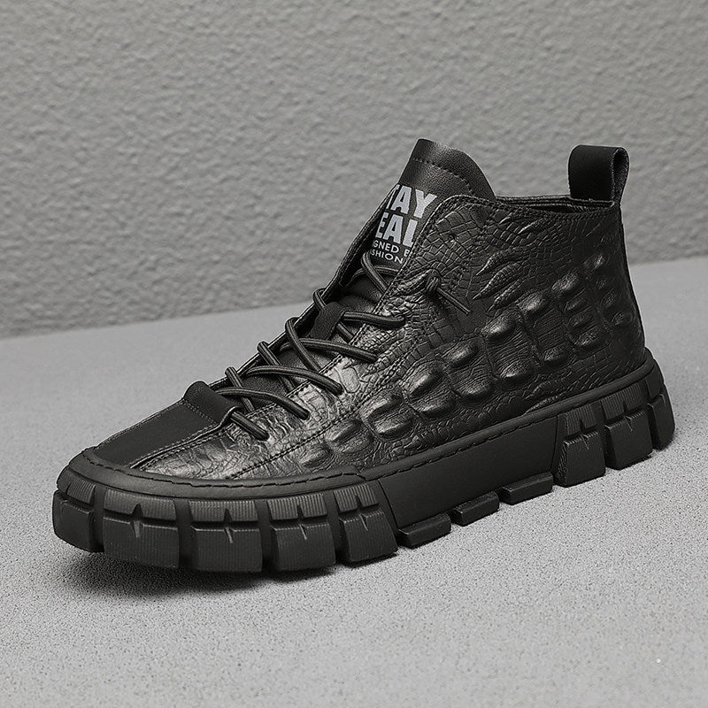 🔥Sapatos de couro de cano alto quentes e elegantes para homens - O Retalho