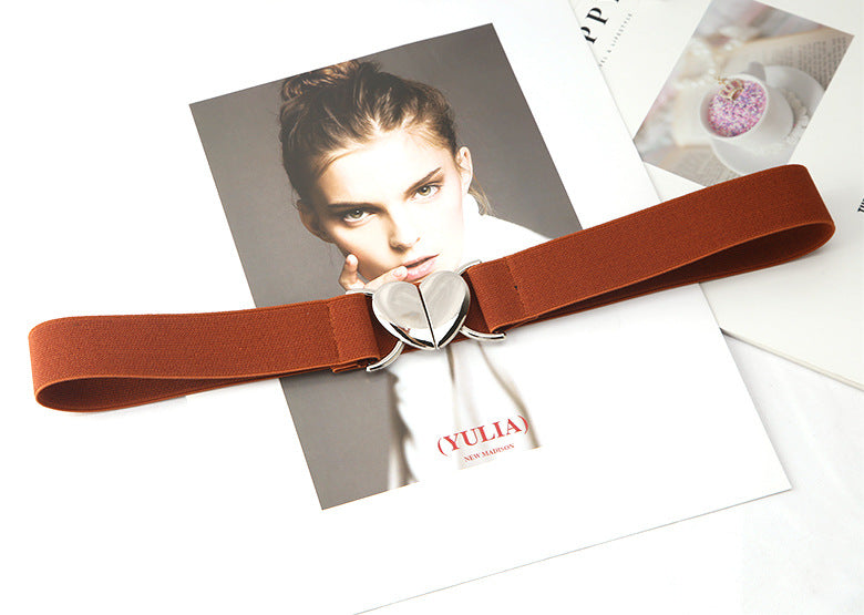 Elastic Stretch All-matching Love Buckle Thin Belt - O Retalho