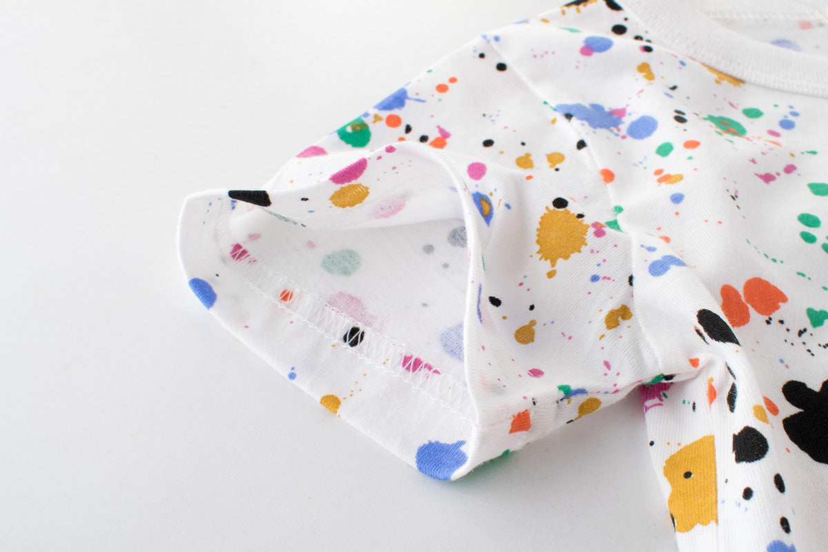 Camiseta para meninos chapiscada com cores variadas - O Retalho