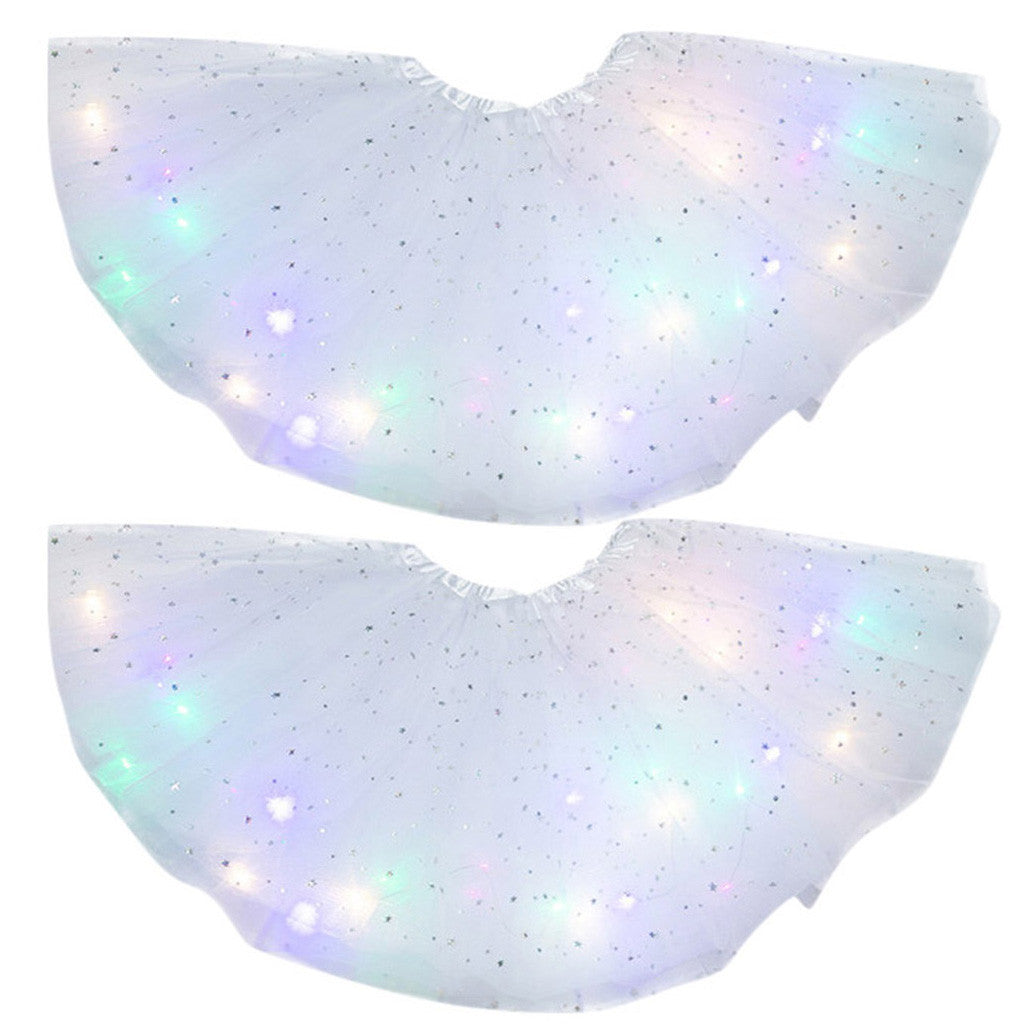 Magical & Luminous LED Princess Halloween Tutu Skirt Sequins Shiny Skirt - O Retalho