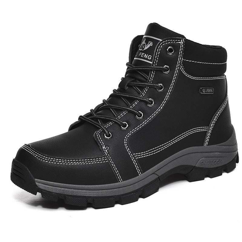 Botas masculinas de couro antiderrapante - O Retalho