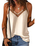 Women's Summer Satin Mesh V-neck Vest Top - O Retalho