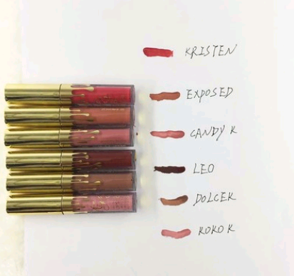 KYLIE6 color lip gloss set, 6 Kelly gold, 6 silver, red 6 lip gloss lipstick - O Retalho