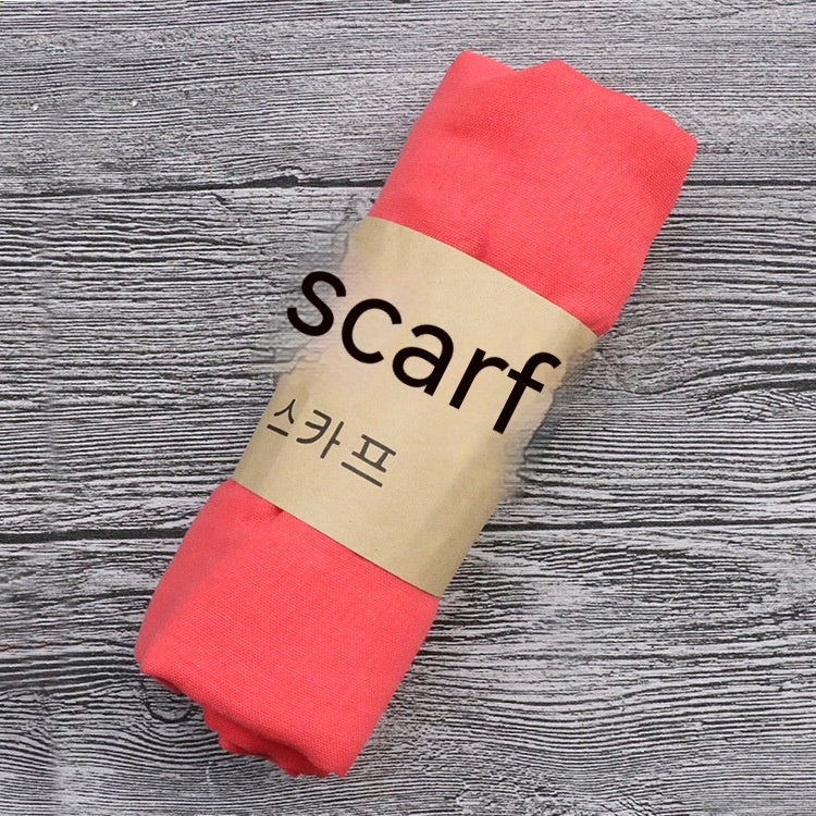 Cotton And Linen Scarf Ethnic Style Autumn And Winter Cotton And Linen Scarf Shawl Dual-use Monochrome - O Retalho