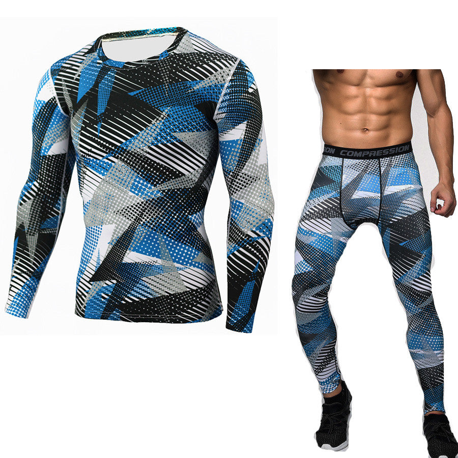 Conjunto de Compressão Camuflado para Esportes - Manga Longa e Calça Justa - O Retalho