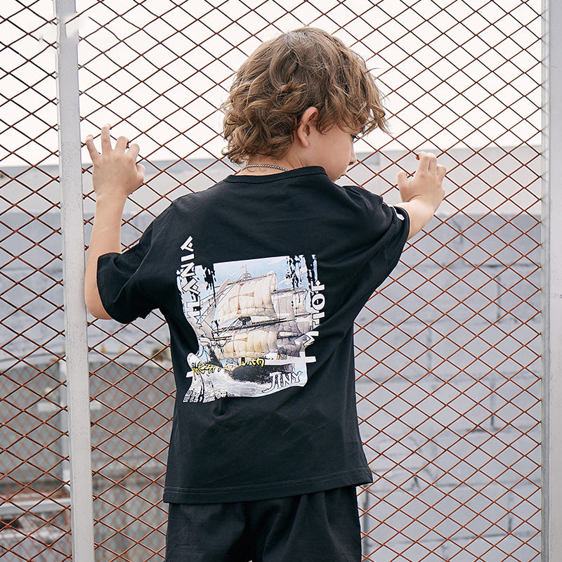 Camiseta infantil impressa estilo rap - O Retalho