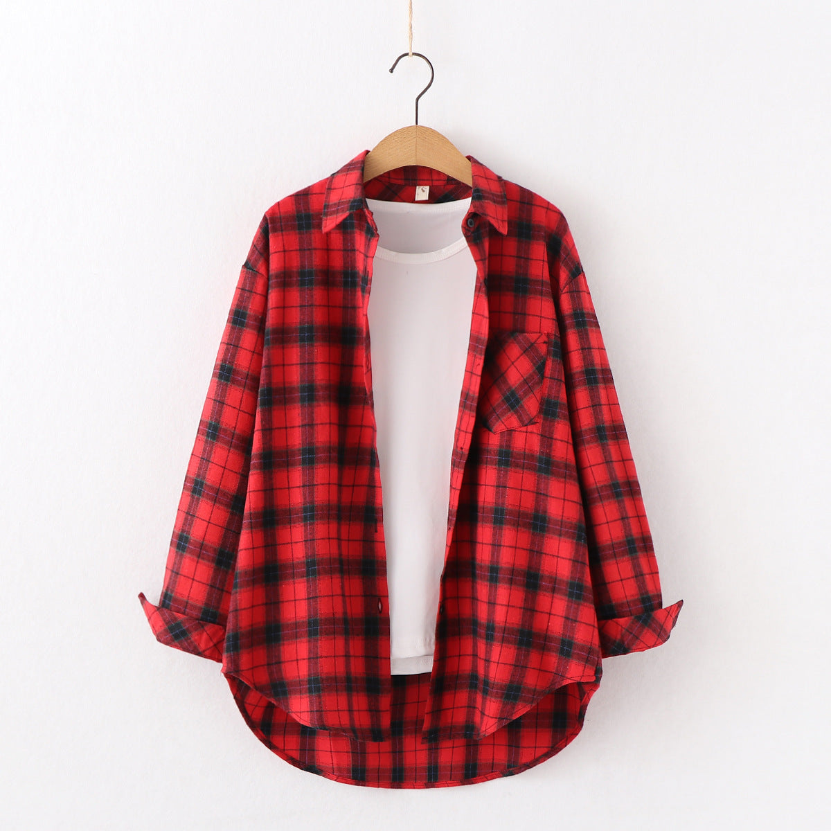 Camisa Xadrez Casual Tops Blusas - O Retalho