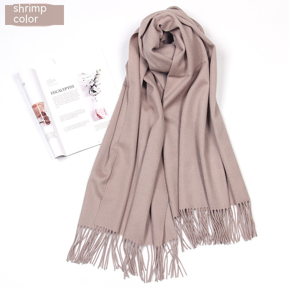 Women's Solid Color Lambswool Fringe Bib - O Retalho