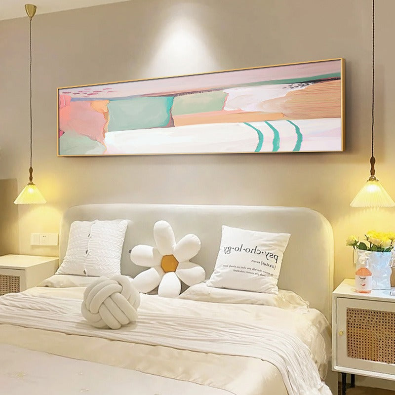 Quarto em Tons de Rosa - Arte Abstrata Minimalista - O Retalho