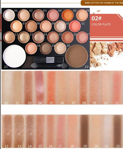 Paleta de Sombras de Olhos com 22 Cores e Brilhos - O Retalho