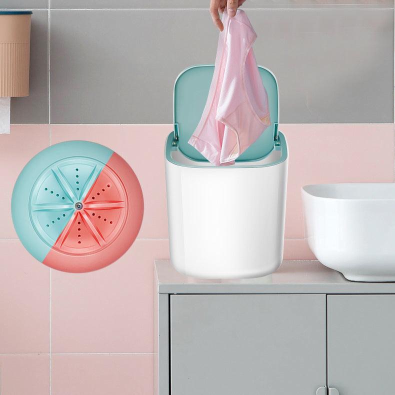Household Small Laundry Bucket Mini Turbo Table Washing Machine Student Dormitory Underwear Socks Washer - O Retalho