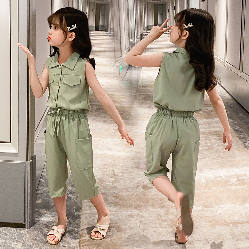 Traje de duas peças estilo ocidental para menina - O Retalho