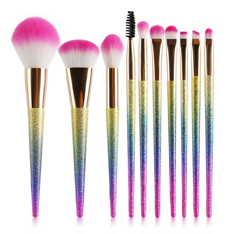 Conjunto de 10 Pincéis de Maquiagem 3D Rosa - O Retalho