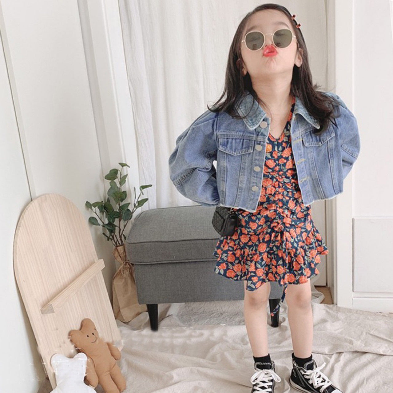 Korean New Girls' Fashion Sweet Denim Clothes - O Retalho