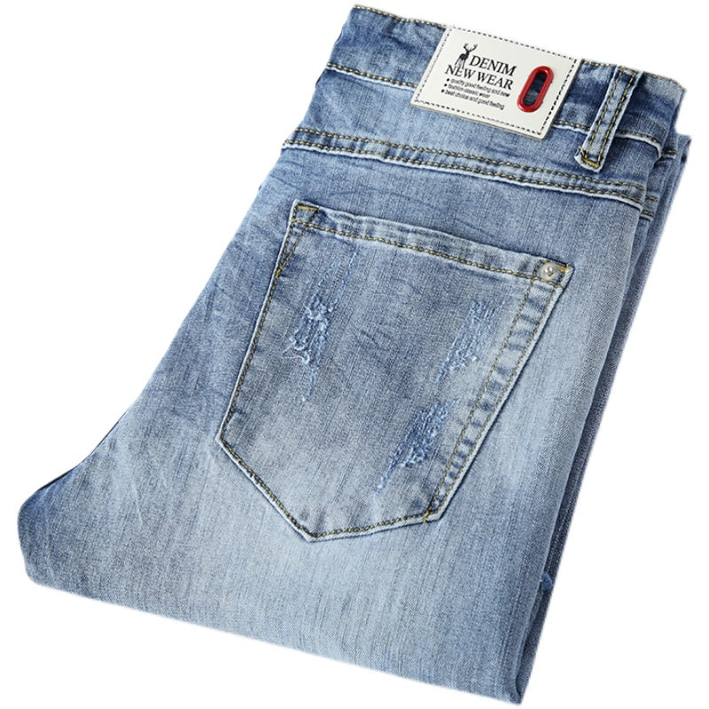 Calça Jeans Slim Rasgada - Moda Masculina Casual - O Retalho