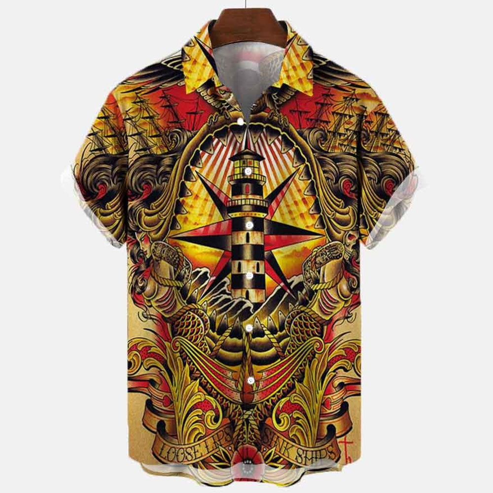 🌑Camisa Havaiana Animal Retro Mito 3D - O Retalho