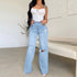 Calças jeans Casuais rasgadas - O Retalho