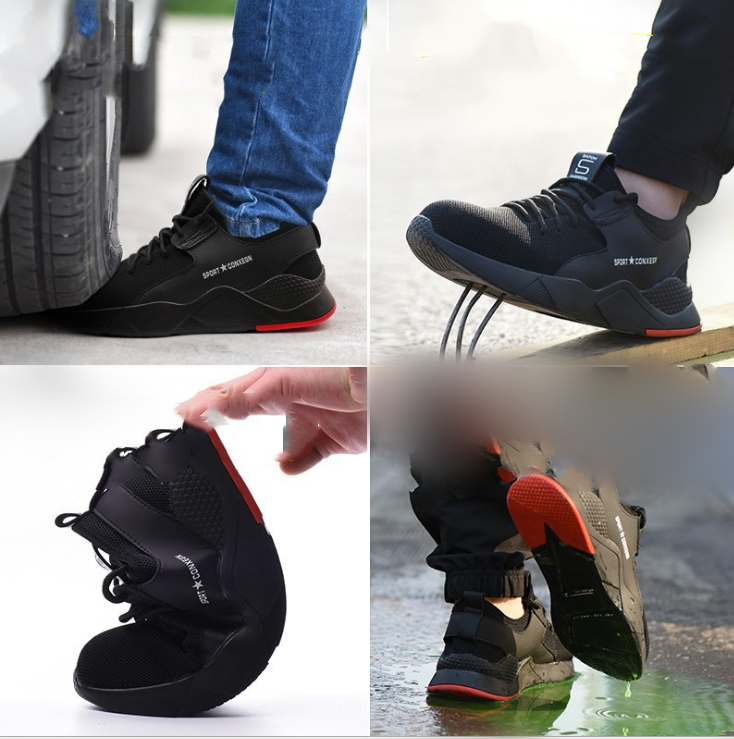 Sapatos com biqueira de aço de outono para homens de segurança à prova de perfurações - O Retalho