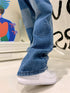 Calça com estampas jeans Largo para mulher - O Retalho