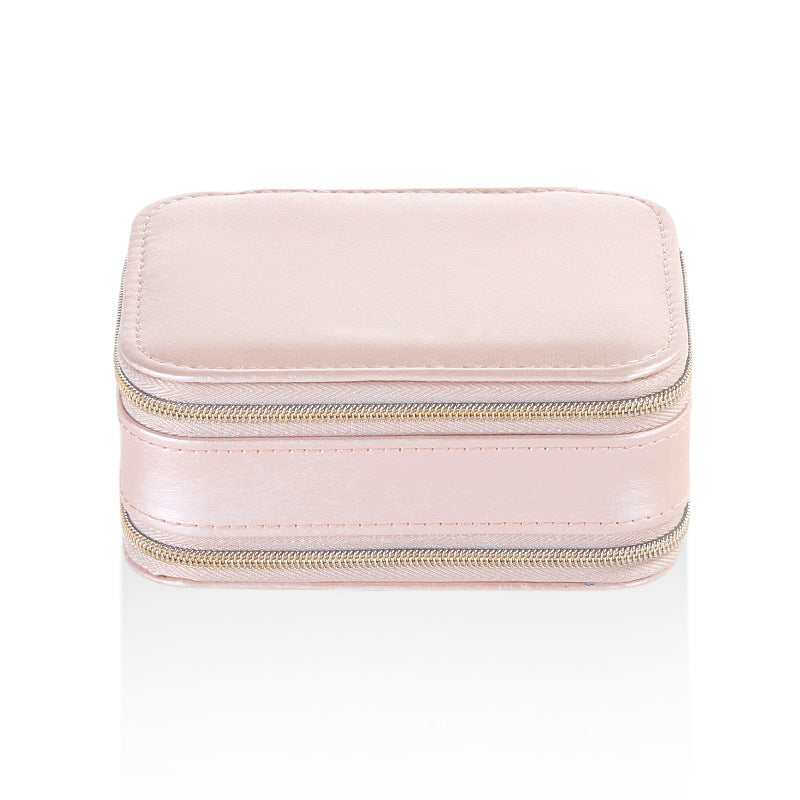 Simple Zipper Leather Jewelry Box Storage - O Retalho