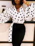 Women Shirts Floral Black Office Quatily Clothes Collar Neck - O Retalho