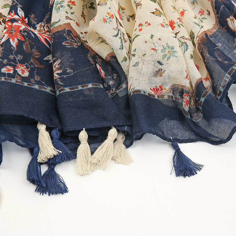 Women's Fashionable Sun-proof Soft Sunscreen Decorations Silk Scarf - O Retalho
