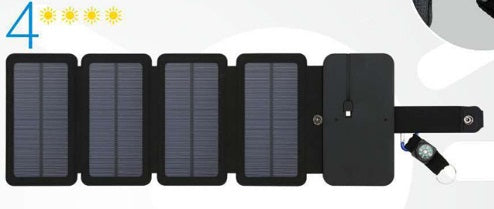 Carregador solar portátil com saída USB 5V 2.1A