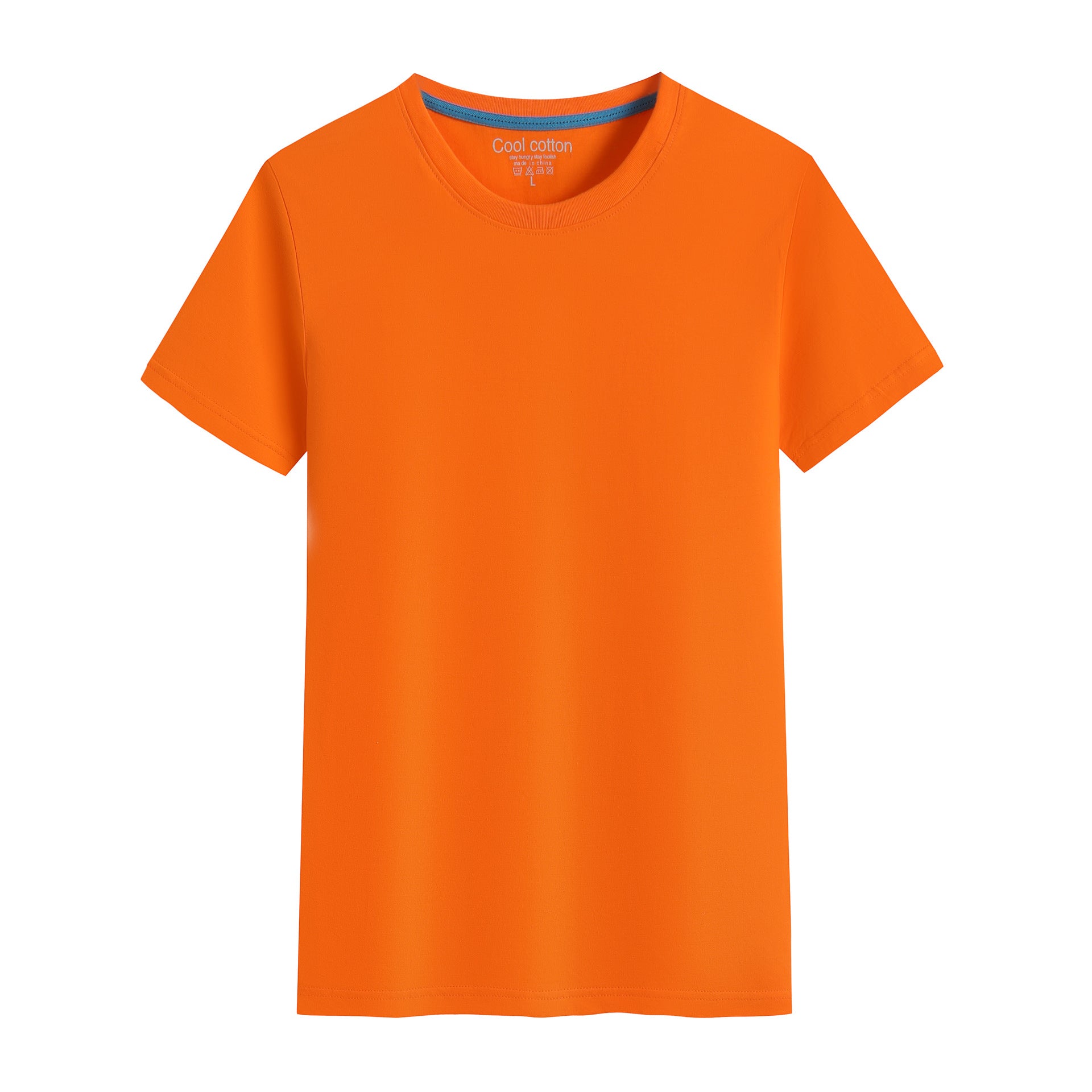 Cotton Blank With No Printed Patterns Round Neck Short T-shirt - O Retalho