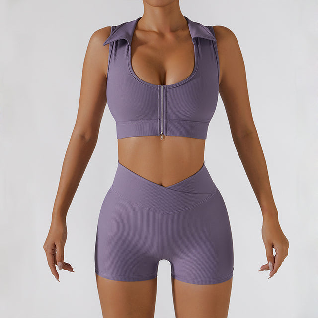 Conjunto de Ginástica com Zíper - Estilo e Conforto com Toque Moderno para Mulheres - O Retalho
