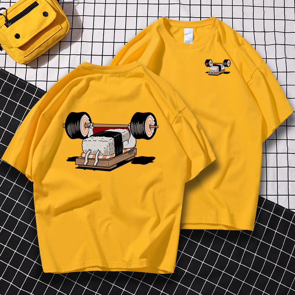 Sport Sushi Funny Anime Print New Short Sleeved - O Retalho