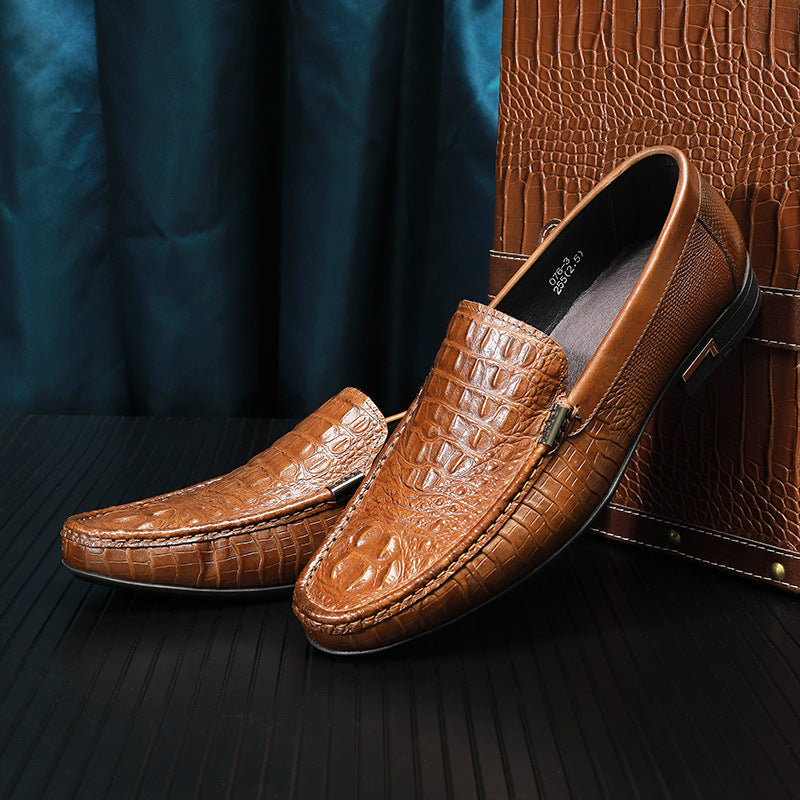 sapatos casuais de couro de primeira camada para homem - O Retalho