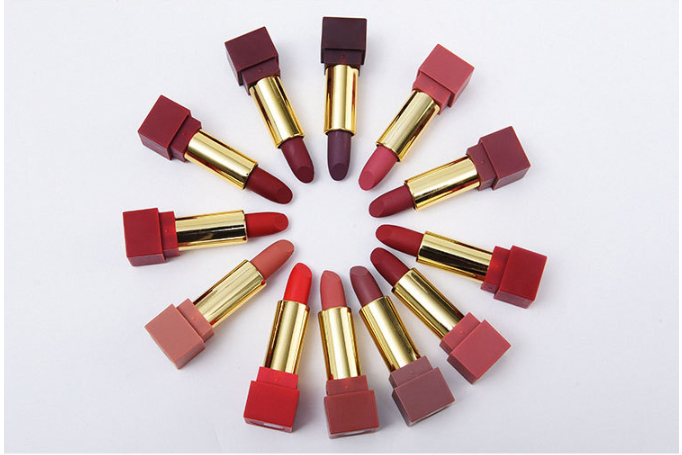 New set of 12-color square tube lipstick matte lipstick - O Retalho