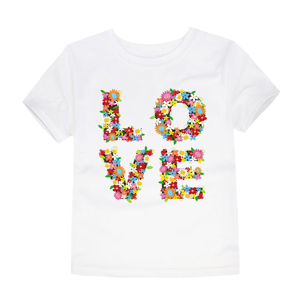 Camiseta infantil com estampa de letras - O Retalho