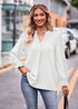 V-neck Loose Long Sleeve Umbrella Sleeve Top - O Retalho