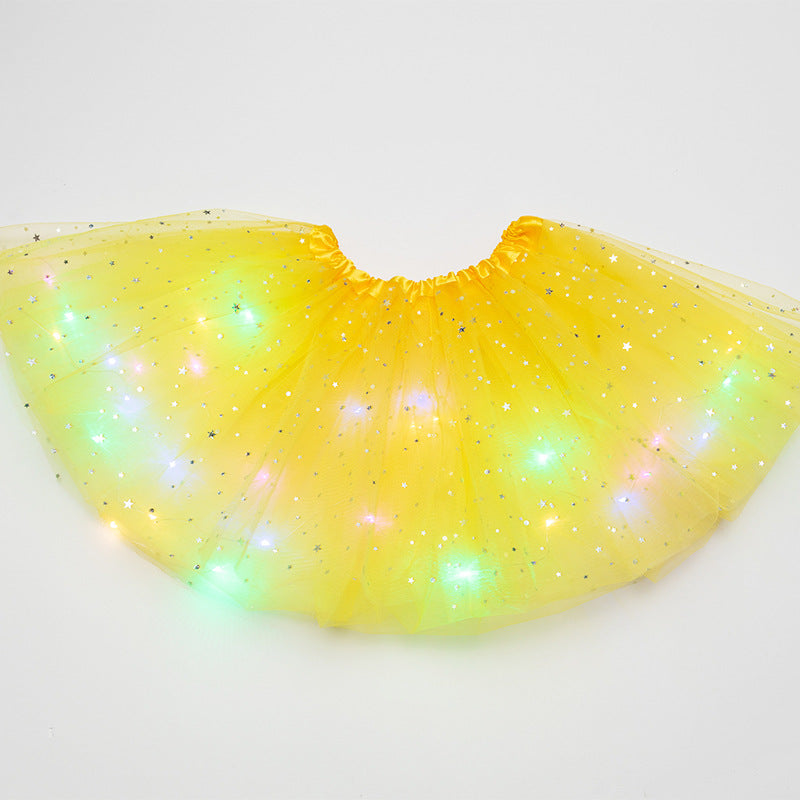 Magical & Luminous LED Princess Halloween Tutu Skirt Sequins Shiny Skirt - O Retalho
